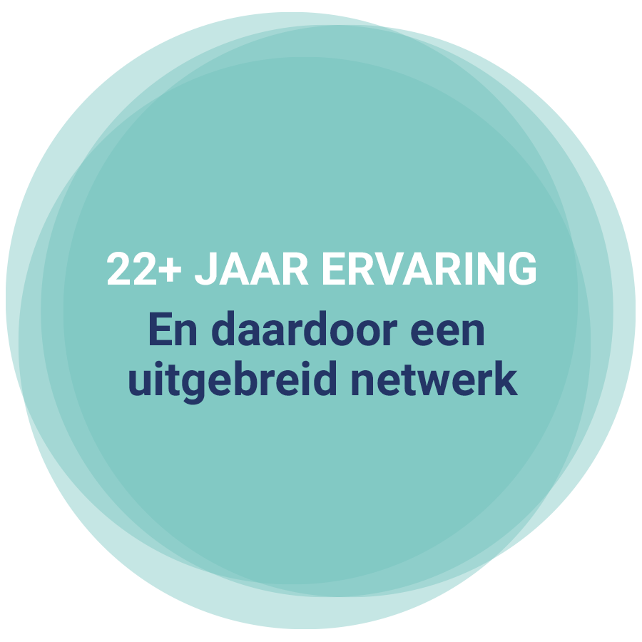 +22 jaar ervaring en daardoor een uitgebreid netwerk